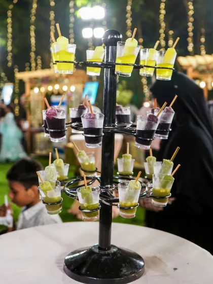 Our unique ice gola tree, a fun and interactive dessert station offering a variety of colorful and flavored ice popsicles.