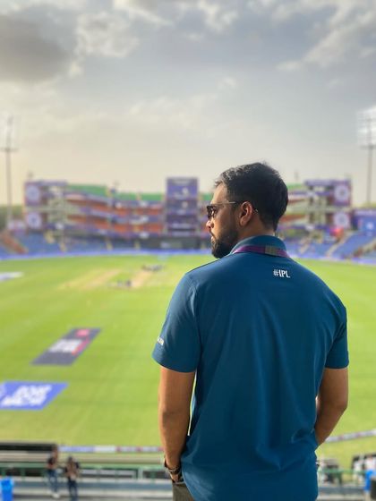 Just vibes. Overlooking the pitch before an IPL match. This is the calm before the storm, a moment to focus and prepare for the action to come.