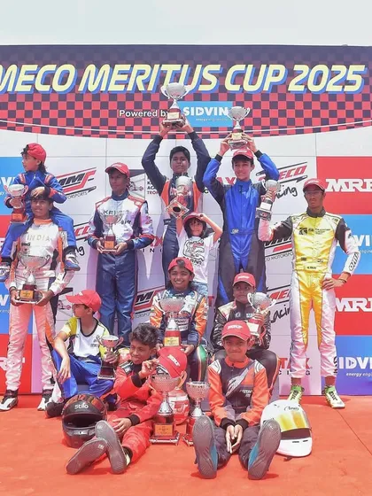 A podium filled with champions from every class at the Meco Meritus Cup. We structure our championships to provide a competitive platform for all age groups, from the youngest talents in the Micro class to seasoned racers in the Senior category.