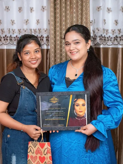 A happy moment on certification day. My goal is to empower every student with the confidence and skills needed for a successful career in beauty.