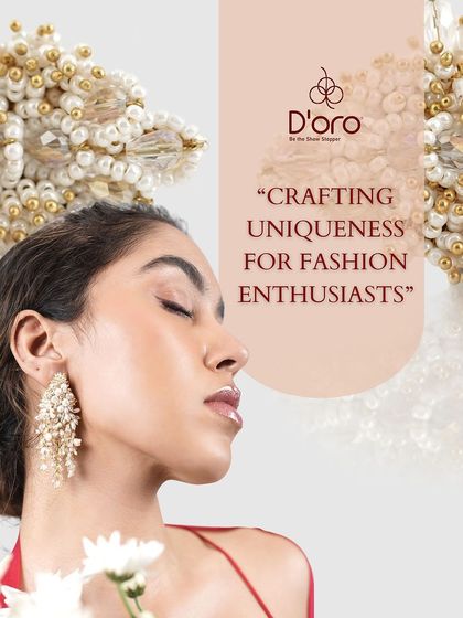 A creative shot showcasing the uniqueness of our pearl and crystal danglers, crafted for fashion enthusiasts.