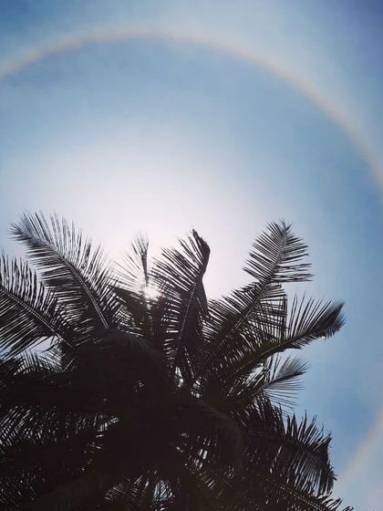 A rare and beautiful sun halo seen from the ashram. We love how Mother Nature often surprises us with these spectacular displays, connecting us to the vastness of the universe.