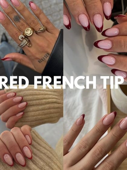 The red French tip is a huge trend. Here are a few different takes on the look, from thin lines to deeper V-cuts.