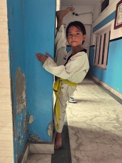 Flexibility is power. We train our students to be strong and agile. This young champion shows the incredible results of our dedicated stretching and conditioning drills.