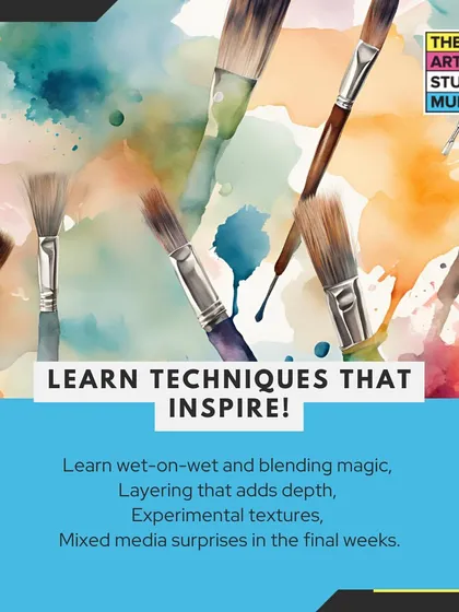 In my watercolor course, you will learn inspiring techniques like wet-on-wet blending, layering for depth, and creating experimental textures.