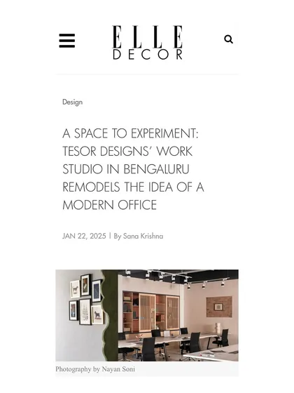 It's an honor to see my design philosophy recognized. This feature in Elle Decor highlights how I remodeled our studio to create a modern, open workspace that fosters creativity and collaboration for my growing team.