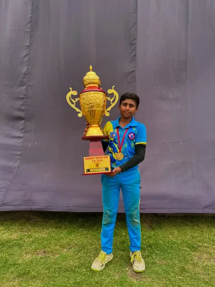 A proud winner from the Future Blasters team.
