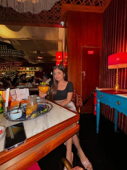 Enjoying a cocktail at Anardana.