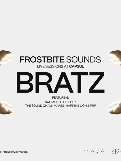 The official announcement for 'Frostbite Sounds,' a series of live sessions I curated. This event brought together live music and art, flipping the script on typical performances.