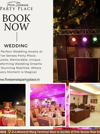 We provide a complete party experience across our different venue spaces. This visual summary includes a professional DJ and sound system for entertainment, elegant indoor dining halls for the main event, and relaxed lounge areas for guests to connect.