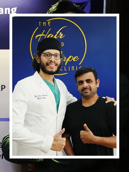 A happy patient and a happy doctor. This picture captures the essence of our clinic's goal: achieving patient satisfaction through expert care and a supportive environment. Thumbs up for a successful journey.