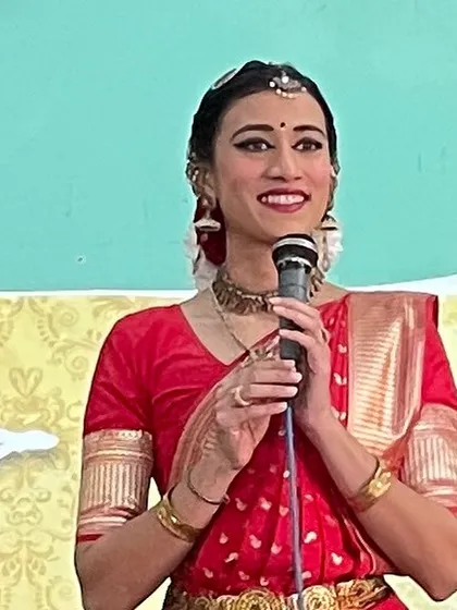 Speaking at a government collaboration event in Goa to promote Indian classical dance. This shows my role not just as a performer but also as an educator and cultural ambassador.
