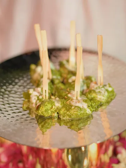 Zaika Sarson, our Sarson Da Saag Chicken Tenders. This appetizer combines the earthy flavours of mustard greens with tender chicken for a unique and flavourful bite.