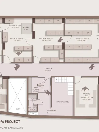 Architecture is problem-solving. This is the detailed floor plan for a 3000 sq. ft. mushroom lab, a project that required deep technical knowledge. I mapped every zone, from inoculation rooms to grow chambers, to create a seamless workflow and precise climate control, proving that good design is where science and space meet.