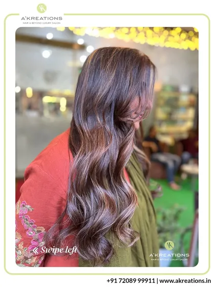 A beautiful example of our custom balayage service. We hand-painted these highlights to create a natural, sun-lit effect that blends seamlessly with the base color.