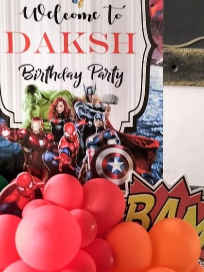 A personalized welcome sign for an Avengers themed party, setting the stage for a heroic celebration.