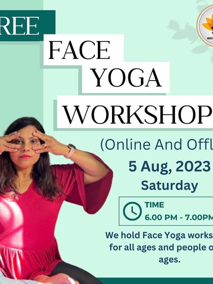 I often hold free workshops to make these techniques accessible to everyone. This poster was for a Face Yoga workshop, inviting people of all ages to learn how to glow naturally without chemicals or painful treatments.