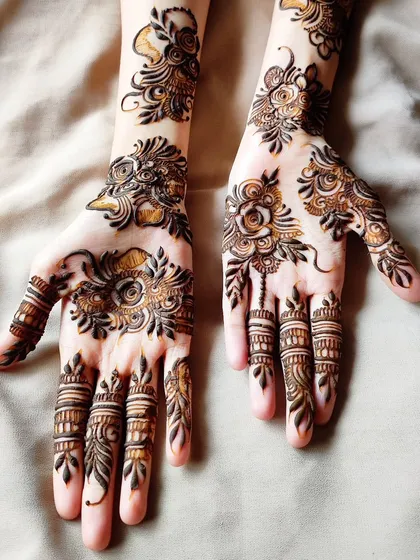 A lovely example of a scattered floral design, where small motifs create a delicate, jewelry-like effect.