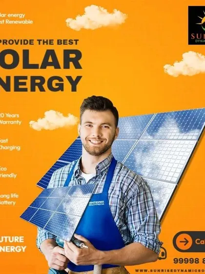 I work with experienced technicians to ensure your solar installation is handled professionally. Here, a team member proudly displays a high efficiency panel, ready to be installed.
