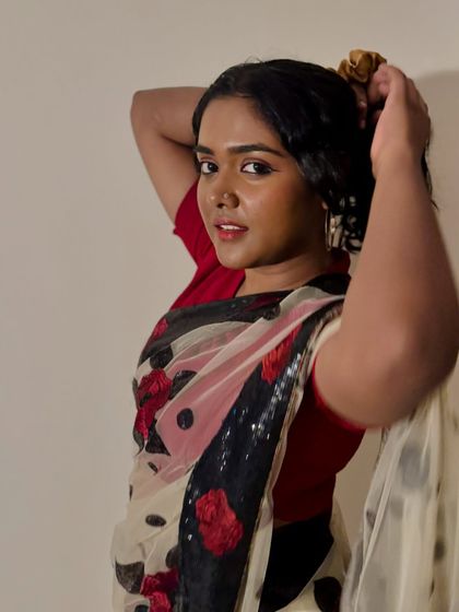 A classic and elegant look suitable for a sophisticated wedding reception or cocktail event.