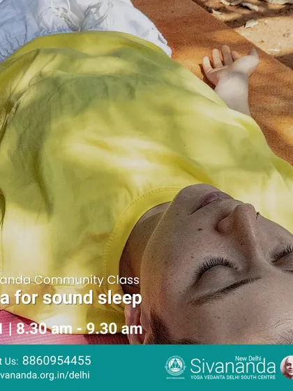 This community class focused on yoga for sound sleep. We practiced calming postures and relaxation techniques like Yoga Nidra to help combat insomnia and improve sleep quality.
