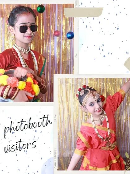A girl in a traditional dance costume strikes a pose in the photobooth, even adding some cool sunglasses for fun. It’s all about expressing your personality.
