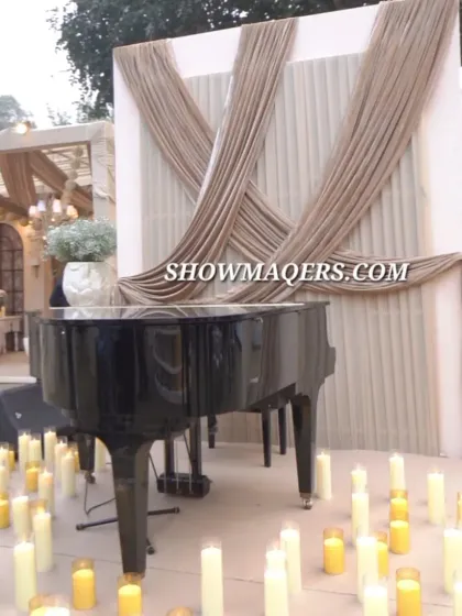 A grand piano surrounded by a sea of candles created a deeply romantic and unforgettable focal point for this Roka ceremony.