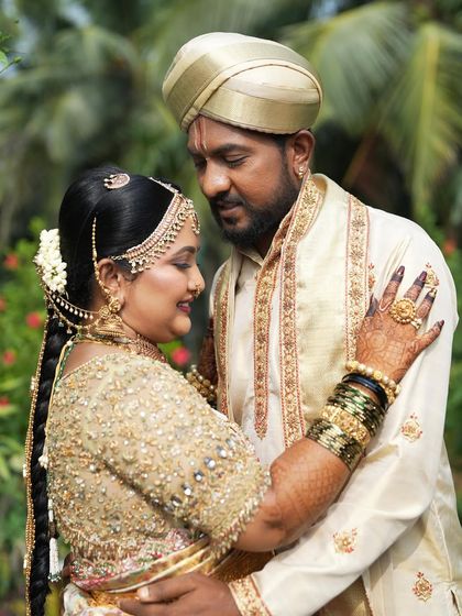 Additional views showcasing the variety and detail of my heirloom bridal sarees. Each image captures a different angle, moment, or detail, from full portraits to close ups of the fabric and embroidery, illustrating the complete story of each bride's custom creation.