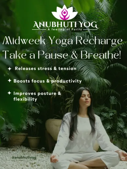 Feeling that midweek slump? A short yoga and breathing break can make all the difference. I teach simple techniques to release tension and boost your focus, helping you recharge for the rest of the week.