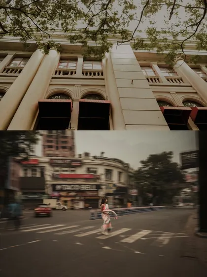 An artistic collage for AVA India, combining architectural shots with a motion-blurred street scene. It captures the dynamic, multifaceted spirit of Kolkata.