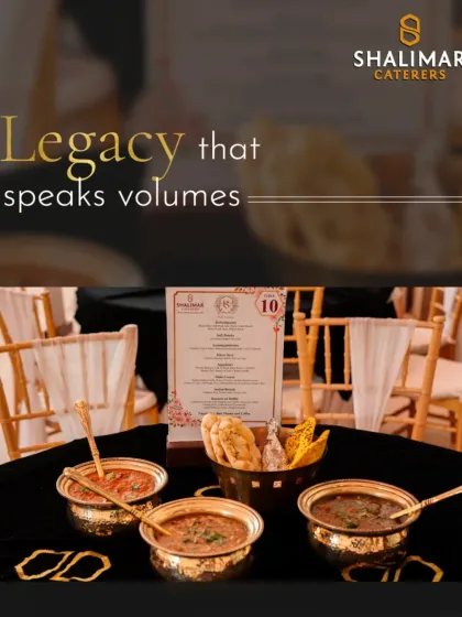 A legacy that speaks volumes. This table setting features some of our classic main courses served in traditional brass bowls, accompanied by a custom menu, embodying our commitment to culinary elegance.