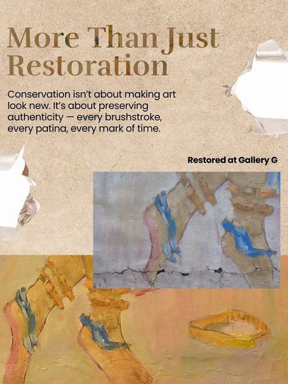 We believe in preserving authenticity. Our goal is not to make an artwork look brand new, but to honor its journey by protecting every original brushstroke, every patina, and every mark of time.
