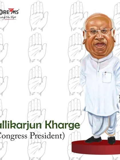 A caricature of Congress President, Shri Mallikarjun Kharge.