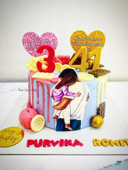 Two ages, one heart. A special cake celebrating the bond between a father and daughter.