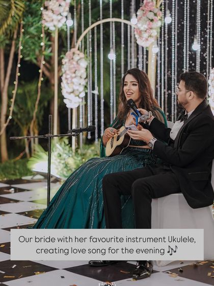 A fun and personal touch for the reception. Pragya and Akhil showing off custom-made dolls of themselves, a quirky detail that brought smiles to everyone's faces.