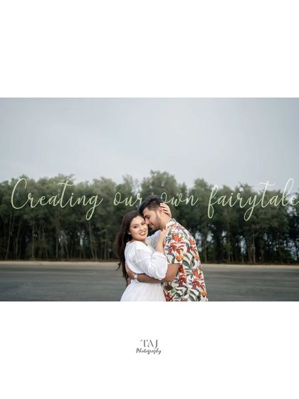 Walking into their own fairytale. This shot, taken near a line of coastal trees, has a beautiful, storybook quality, perfect for a romantic pre-wedding album.