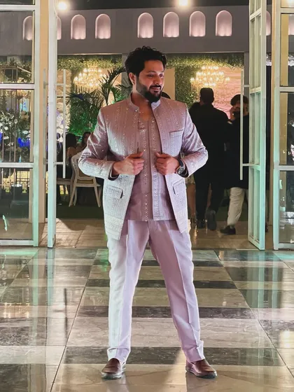 A candid shot before heading to the stage.
