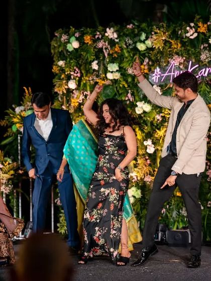 A candid shot of a group dance, showing the pure joy and energy of the performance.