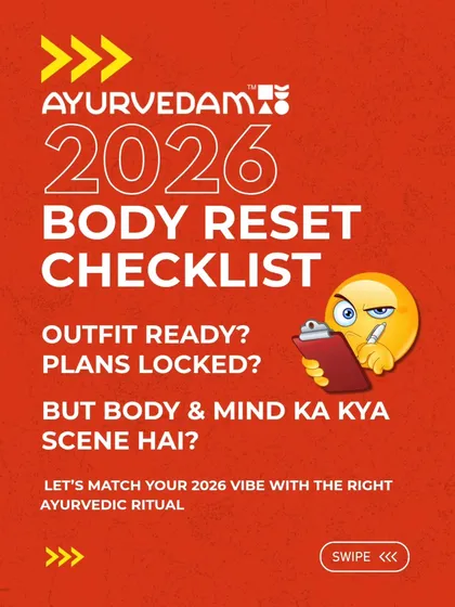 The 2026 Body Reset Checklist. Your outfit is ready, but is your body and mind aligned? Let's match your vibe with the right Ayurvedic ritual.