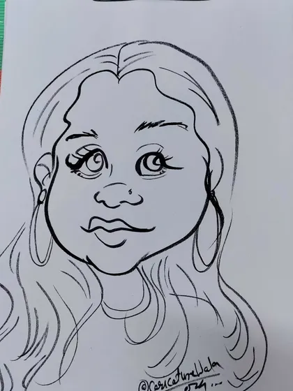 Which one do you like? A simple sketch of a girl with a curious expression.