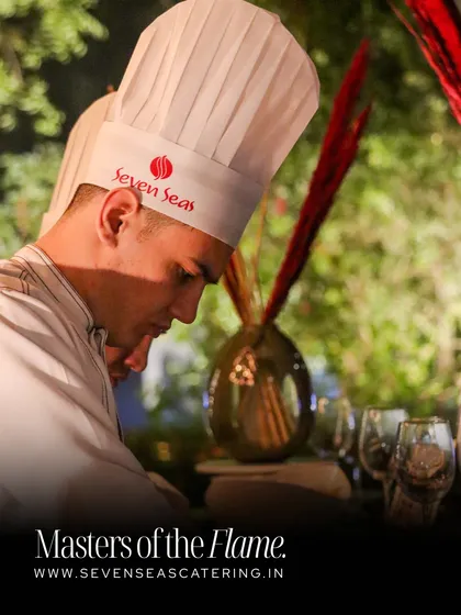 Masters of the Flame. Our chefs, distinguished by their Seven Seas hats, command their stations with focus and flair, because true mastery begins at the flame.