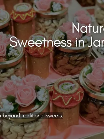 A duplicate of ID 128, this image showcases the idea of gifting natural sweets in decorative jars.