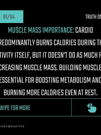 Fact: Cardio is great for burning calories during the activity, but building muscle through strength training is essential for boosting your metabolism long-term.