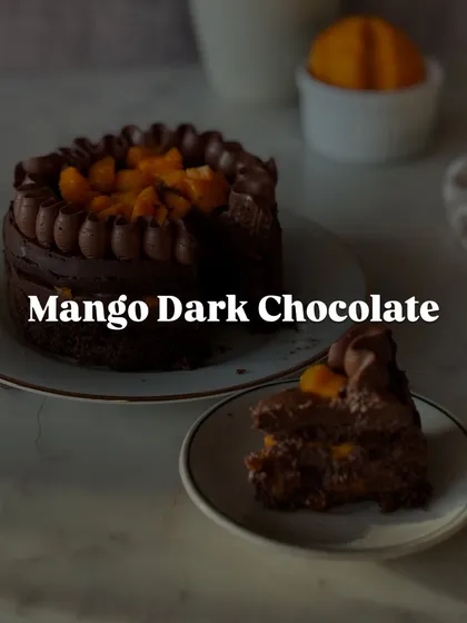 For those who love a richer flavor, my Mango Dark Chocolate cake is the perfect choice. The sweetness of the mango cuts through the decadent dark chocolate.