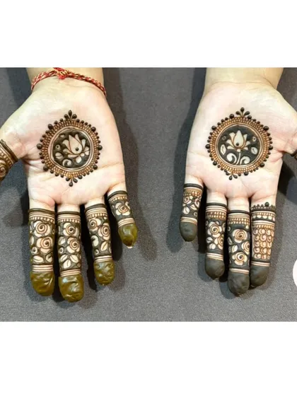 A simple yet elegant mandala design with a lotus center, perfect for celebrating Diwali.
