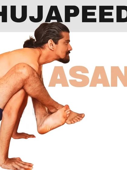 Bhujapidasana, or Shoulder-Pressing Pose, is an arm balance where you feel intense pressure in the shoulders and arms. It builds upper body strength and improves balance.