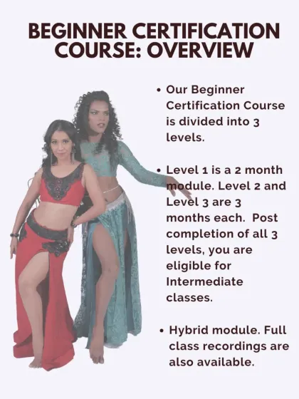 An overview of our 8-month Beginner Certification Course, which is divided into three progressive levels and offered in a hybrid format.