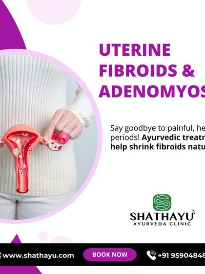 Say goodbye to painful, heavy periods caused by uterine fibroids and adenomyosis. This graphic illustrates how my Ayurvedic treatments work to shrink fibroids naturally, offering a non-invasive solution to restore uterine health.
