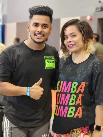 With the brand ambassador of Zumba, Sucheta Pal mam. It was a great experience to share the stage with her and be inspired by her energy and passion.