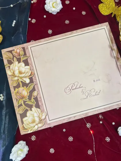 I love creating texture and depth. This card features a beautiful border of 3D paper flowers, adding a tactile element that makes the invitation feel extra special and handcrafted.